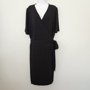 INC Int'l Concepts Wrap Dress Women 3X Black LBD Minimalist Evening Classic Chic